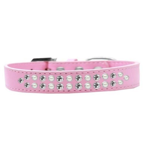 Two Row Pearl & Clear Crystal Dog CollarLight Pink Size 18, Unconditional Love, Mfr#: UN851306